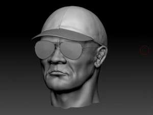 head with cap and sunglass 3D Model