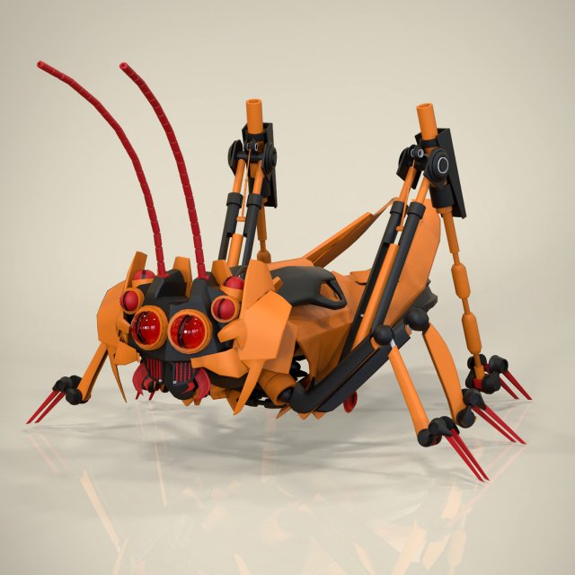 robotic grasshopper 3D 模型 .c4d .max .obj .3ds .fbx .stl .blend 