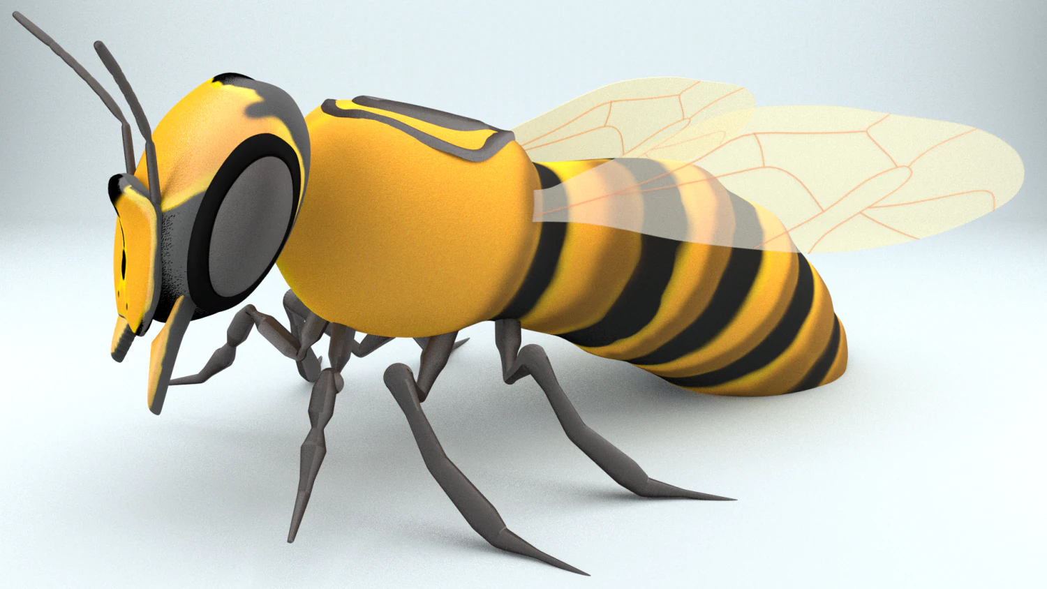 bee 3D Model .c4d .max .obj .3ds .fbx .stl .blend 