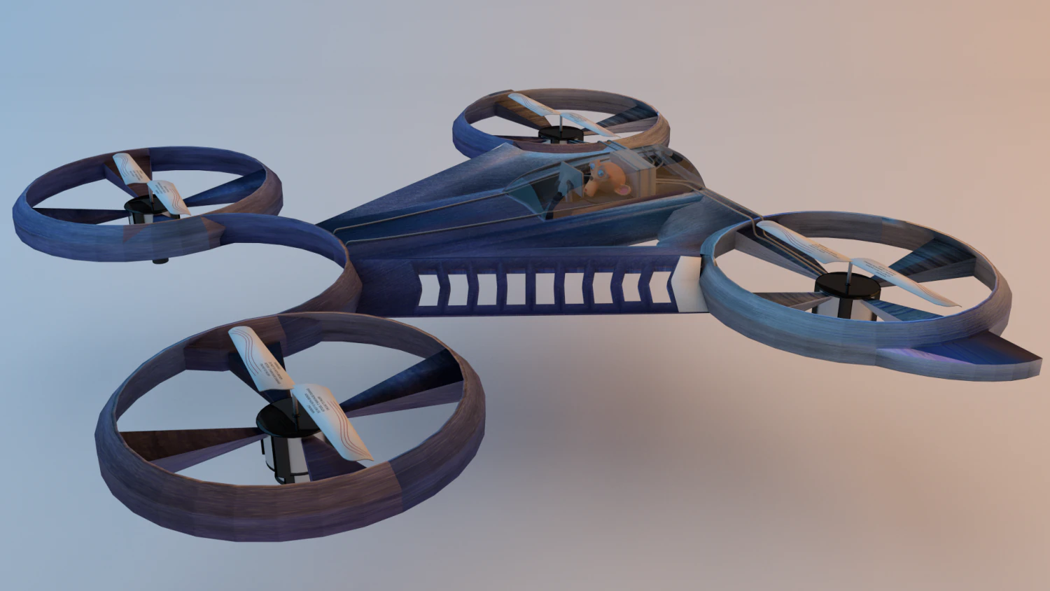 quadcopter 3D Model .c4d .max .obj .3ds .fbx .stl .blend 