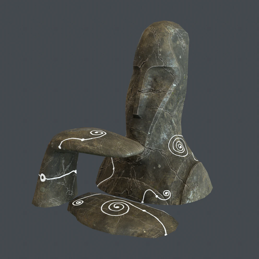 alien stone head 3D Model .c4d .max .obj .3ds .fbx .stl .blend