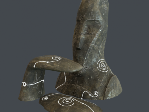 alien stone head 3D-Modell