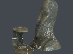 alien stone head 3D Model
