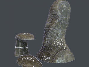 alien stone head 3D Model