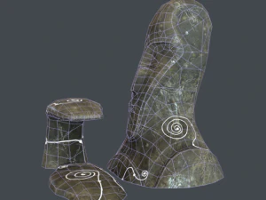 alien stone head 3D Model