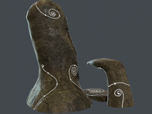 alien stone head 3D Model