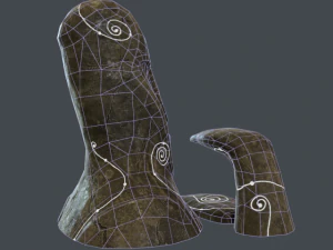 alien stone head 3D Model