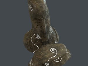 alien stone head 3D Model