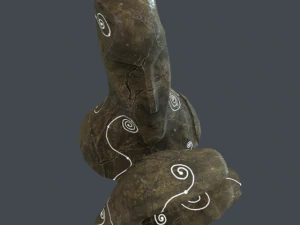 alien stone head 3D Model