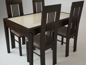 sedia amarena tavolo alno Modello 3D