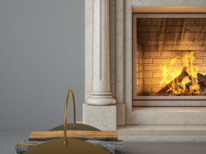 fireplace charlotte with fireplace tools 3D Model