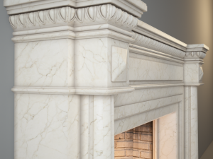 fireplace charlotte with fireplace tools 3D Model