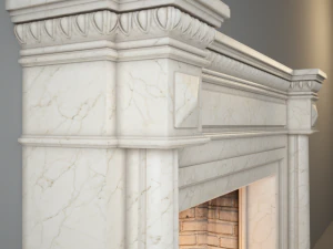 fireplace charlotte with fireplace tools 3D Model