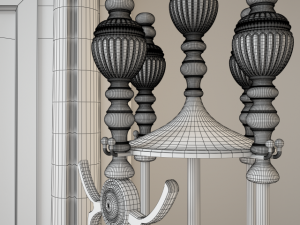 fireplace charlotte with fireplace tools 3D Model