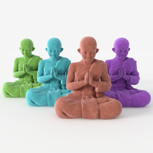 buddha velvet figurine 3D Model .c4d .max .obj .3ds .fbx .stl .blend 
