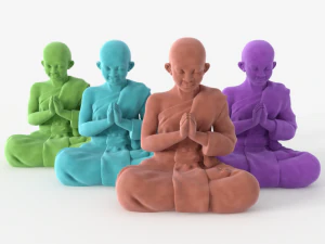 statuetta di Buddha in velluto Modello 3D