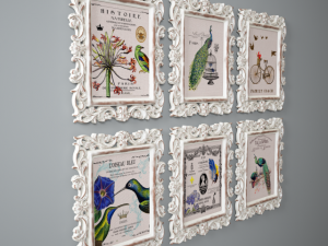 a set of framed reproductions solange 3D Model