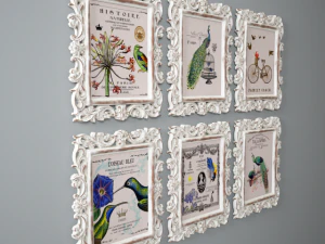 a set of framed reproductions solange 3D Model