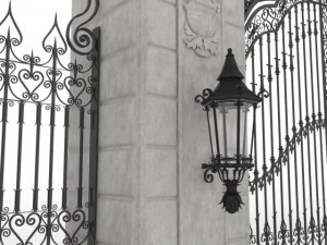 exterior mansion gate 3D 모델
