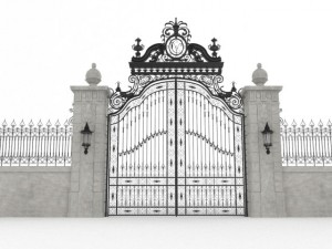 exterior mansion gate 3D 모델