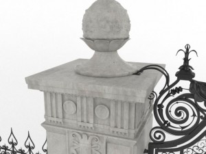 exterior mansion gate 3D 모델