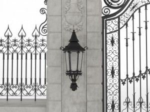 exterior mansion gate 3D 모델