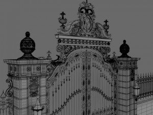 exterior mansion gate 3D 모델