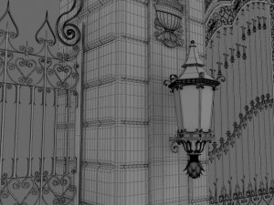 exterior mansion gate 3D 모델