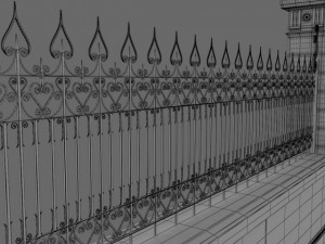 exterior mansion gate 3D 모델