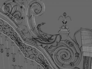 exterior mansion gate 3D Model
