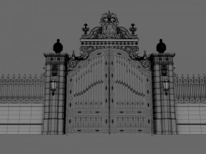 exterior mansion gate 3D 모델