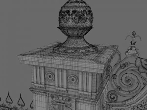 exterior mansion gate 3D Model