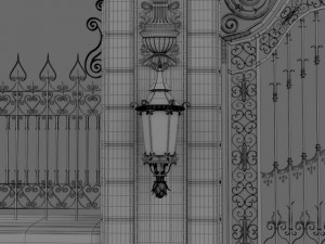 exterior mansion gate 3D 모델