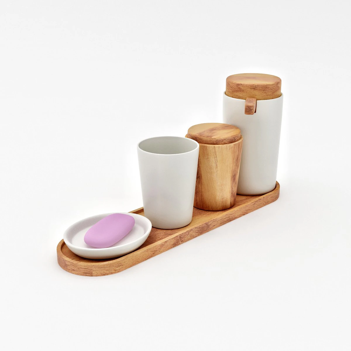 john lewis acacia bathroom accessories 3D Model .c4d .max .obj .3ds .fbx .stl .blend 