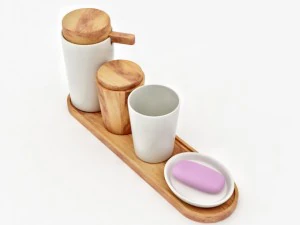 john lewis acacia bathroom accessories 3D Model