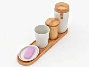 john lewis acacia bathroom accessories 3D Model