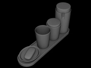 john lewis acacia bathroom accessories 3D Model
