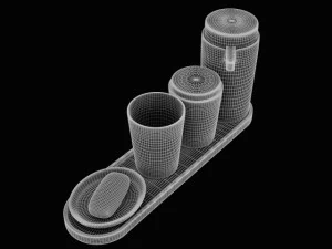 john lewis acacia bathroom accessories 3D Model
