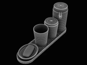 john lewis acacia bathroom accessories 3D Model