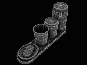 john lewis acacia bathroom accessories 3D Model