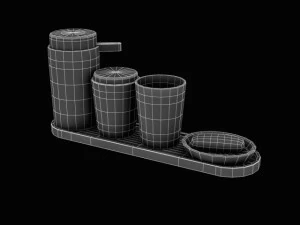 john lewis acacia bathroom accessories 3D Model