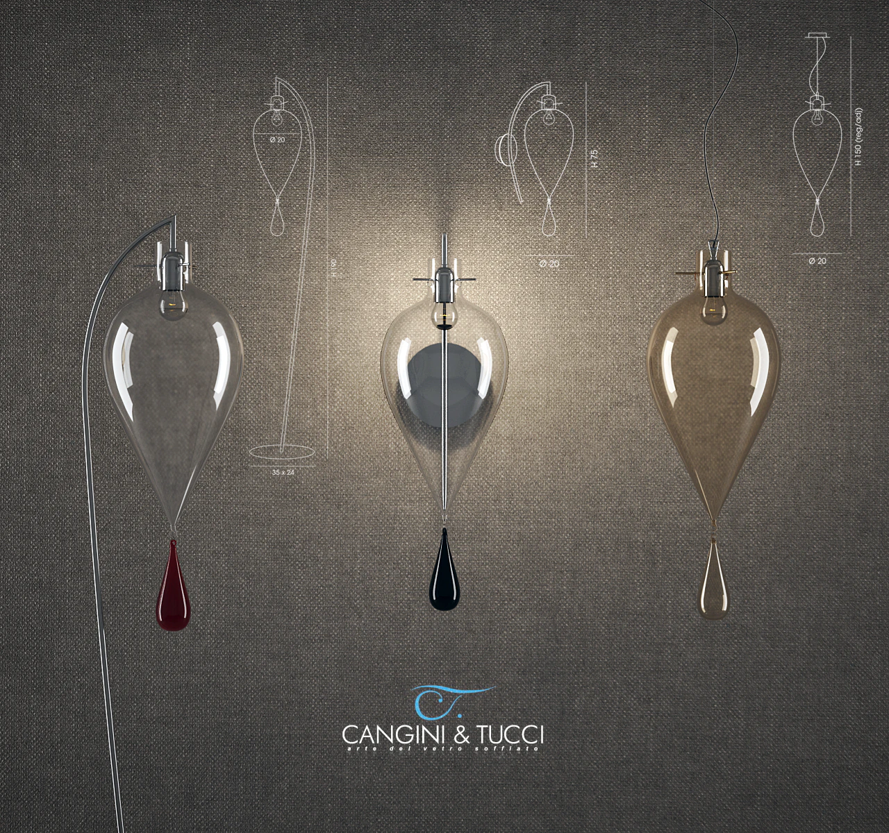 lamps goccia gigante from cangini tucci 3D Model .c4d .max .obj .3ds .fbx .stl .blend