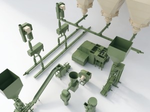the set of equipment for a modern mill 3D Model