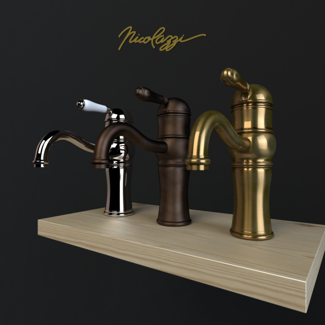 basin mixer nicolazzi aqua 3471 cr 76 3Dモデル .c4d .max .obj .3ds .fbx .stl .blend 