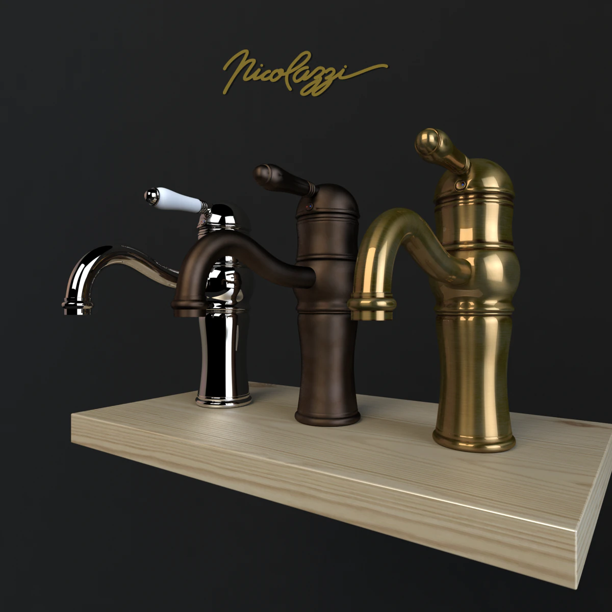 basin mixer nicolazzi aqua 3471 cr 76 3D Model .c4d .max .obj .3ds .fbx .stl .blend 