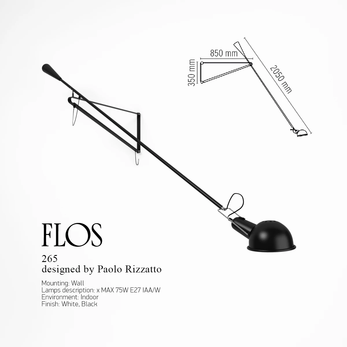 265 modern wall lamp designed by paolo rizzatto 3D Model .c4d .max .obj .3ds .fbx .stl .blend