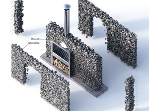 modern bbq gabion 3D-Modell