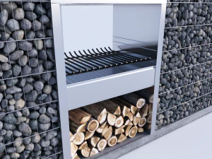 modern bbq gabion 3D Model