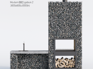 modern bbq gabion 2 3D-Modell