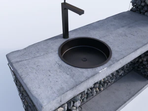 modern bbq gabion 2 3D Model